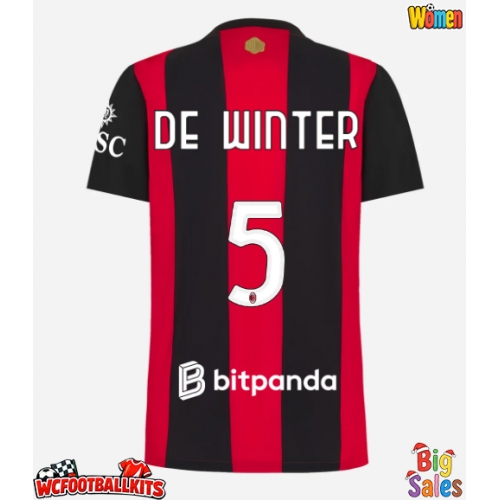 AC Milan Koni De Winter #5 Replica Home Stadium Shirt for Women 2026-27 Short Sleeve